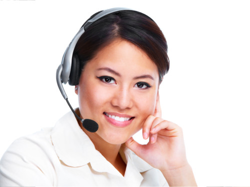 agent with her headphone