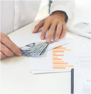 man working at the bank