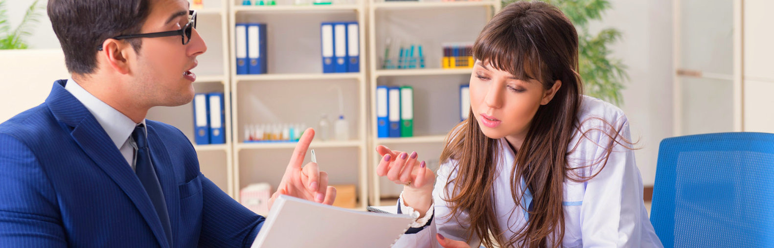 man and woman talking to each other