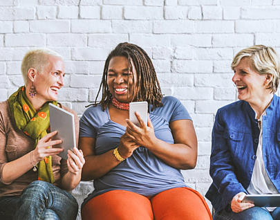 man pointing to business solutions